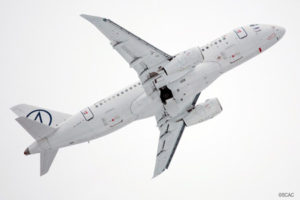 First SSJ100 Test Flight with Saberlets Performed Successfully